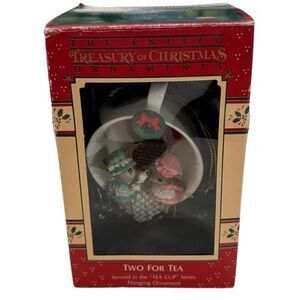 Rare Enesco Tea For Two Mice Girlfriends Christmas Ornament